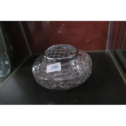 1286 - LEAD CRYSTAL ROSE BOWL