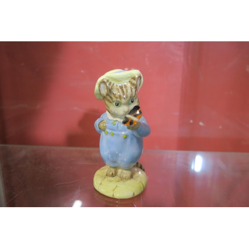 1295 - BEATRIX POTTER CERAMIC FIGURINE 'TOM KITTEN AND BUTTERFLY' BY BESWICK COPYRIGHT 1987