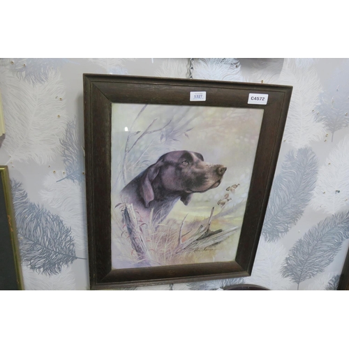 1327 - FRAMED PRINT OF A POINTER DOG