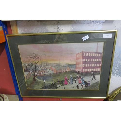 1330 - FRAMED FACTORY SCENE PRINT