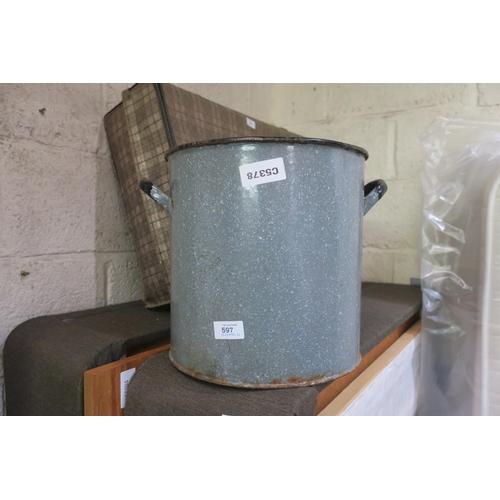 597 - METAL 2 HANDLED LAUNDRY BIN