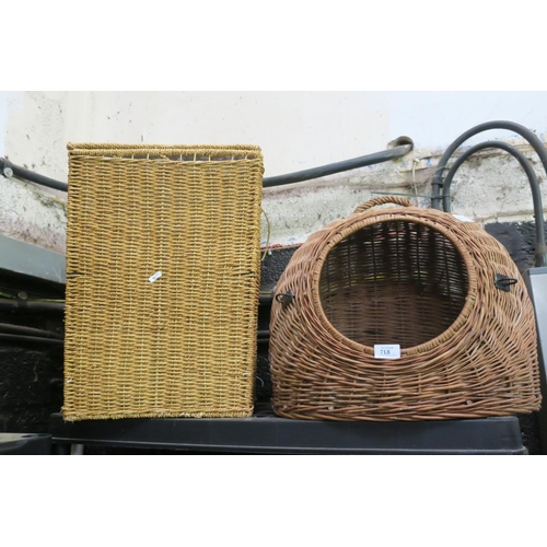 718 - CAT BASKET, AND LAUNDRY BASKET