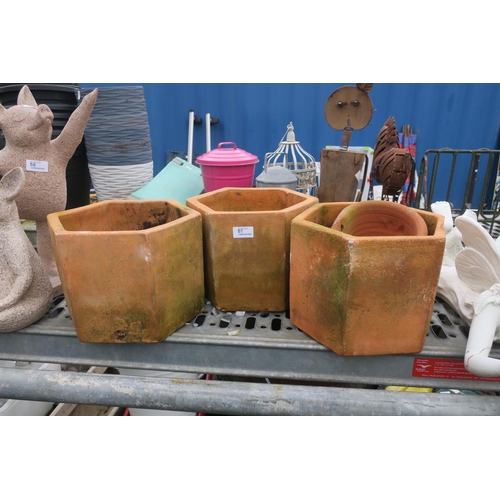 57 - 4 TERRACOTTA POTS