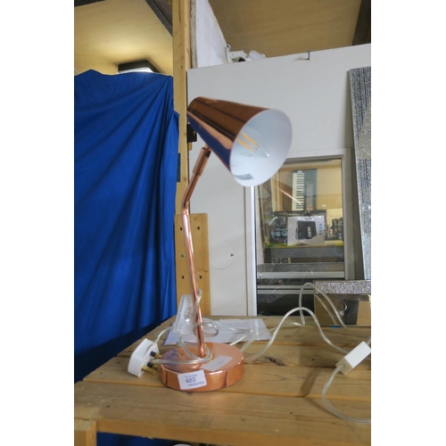 403 - COPPER EFFECT TABLE LAMP