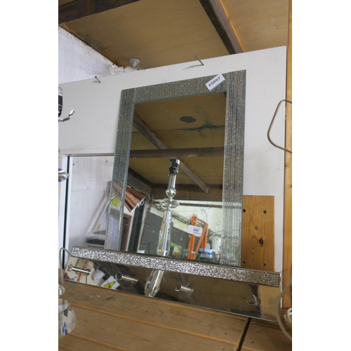 406 - MIRROR AND MIRRORED HOOK RACK