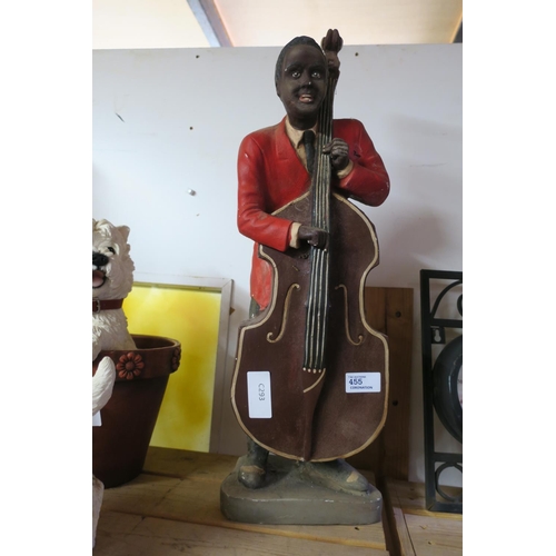 455 - RESIN DOUBLE BASS PLAYER ORNAMENT