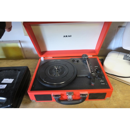 498 - AKAI SUITCASE RECORD PLAYER