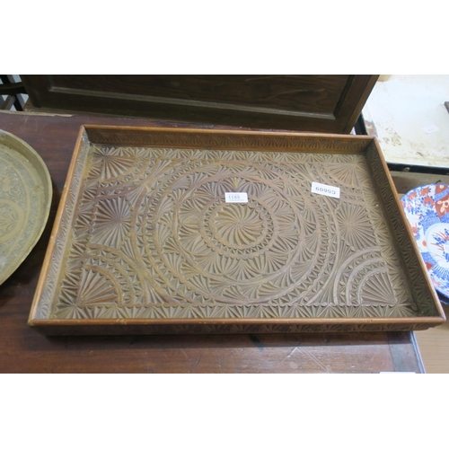 1189 - VINTAGE CARVED WOODE TRAY