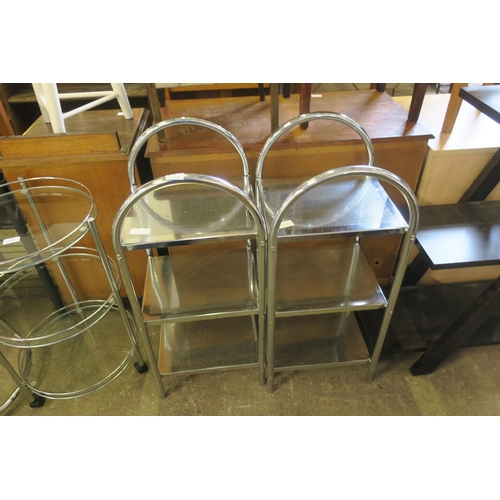 1785 - 2 CHROME SHELF UNITS