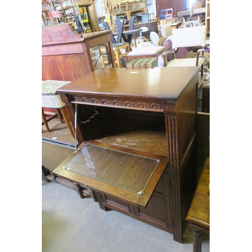 1835 - DRINKS CABINET WITH LINEN FOLD FRONT