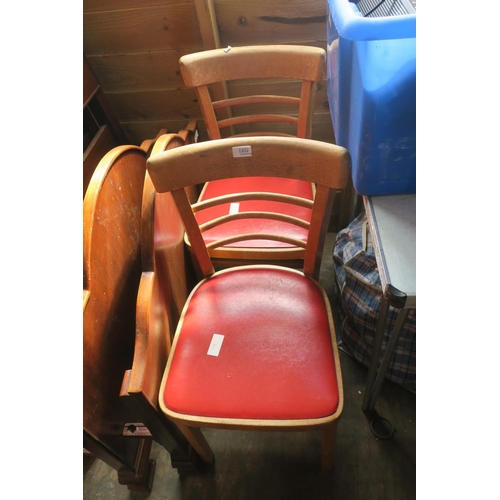 1852 - TWO RED RETRO KITCHEN CHAIRS