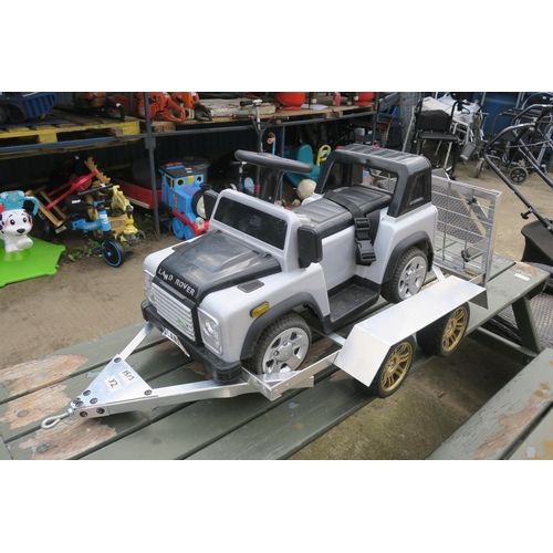 219 - RIDE ON LAND ROVER WITH TRAILER