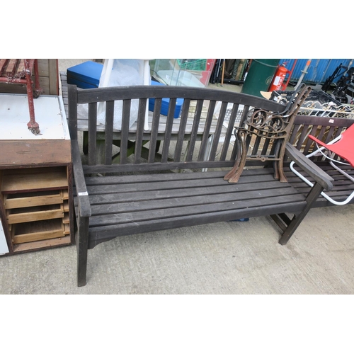 227 - LARGE WOODEN GARDEN BENCH