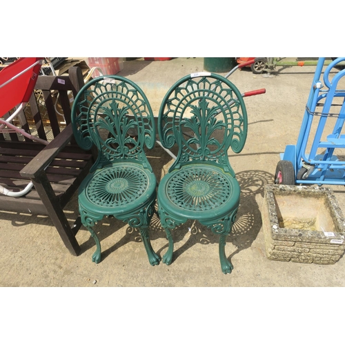 232 - 2 METAL BISTRO CHAIRS