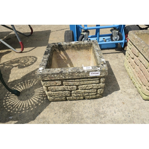 233 - SQUARE CONCRETE PLANTER