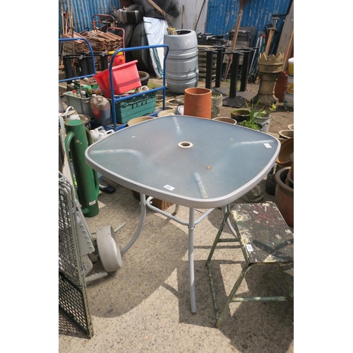 240 - GLASS TOP PATIO TABLE