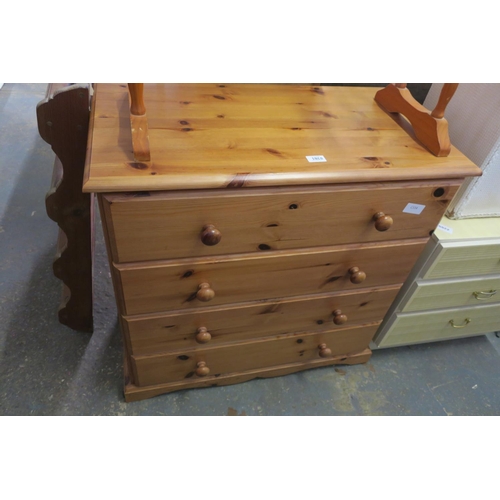 1018 - 4 DRAWER PINE CHEST OF DRAWERS