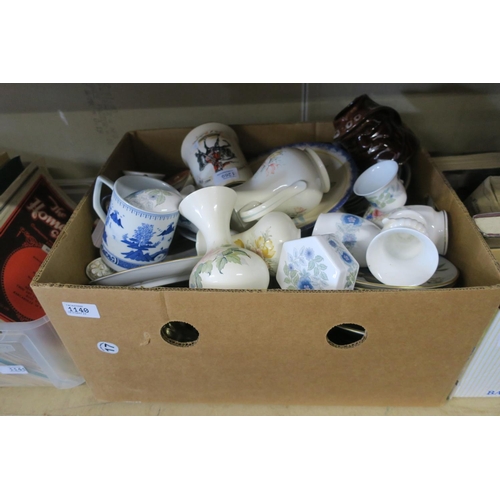 1140 - BOX OF VINTAGE CHINA AND CERAMICS