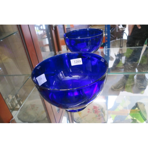 1263 - BRISTOL BLUE GLASS BOWL