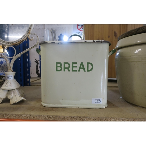 1377 - VINTAGE ENAMEL BREAD BIN