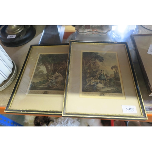 1403 - TWO FRAMED LITHOGRAPH PRINTS