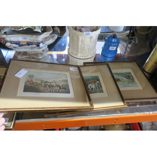 1406 - SET OF THREE LITHOGRAPHS OF HUNTING SCENES BY H AIKEN