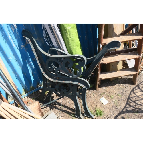 169 - TWO METAL BENCH ENDS