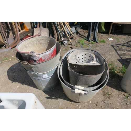 178 - SELECTION OF GALVENISED BUCKETS AND BATHS