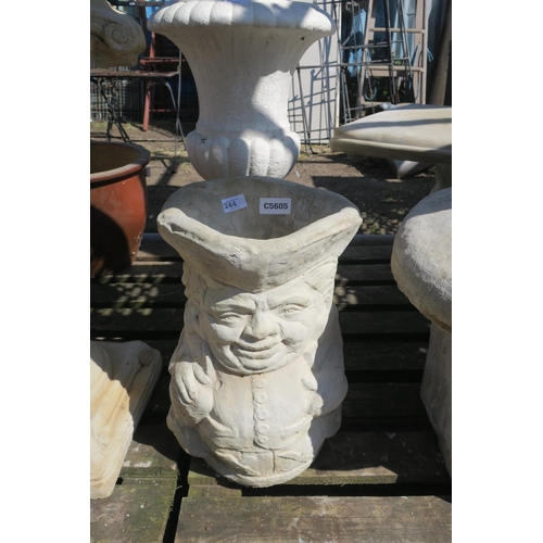 244 - NEW CONCRETE TOBY JUG STYLE GARDEN PLANTER