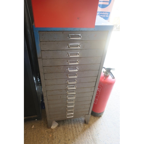 1938 - 15 DRAWER METAL CABINET