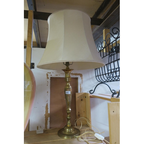 444 - BRASS HALL LAMP BASE WITH SHADE