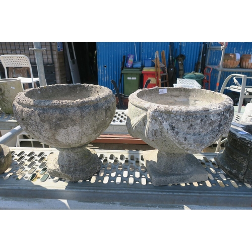 200 - PAIR OF CONCRETE URNS