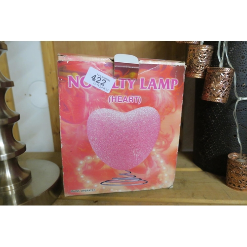 422 - PINK NOVELTY HEART SHAPED LAMP