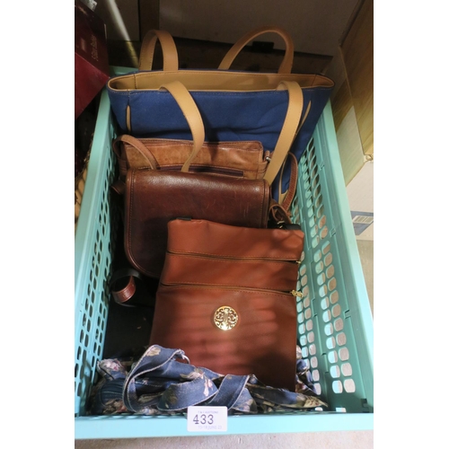 433 - CRATE OF HANDBAGS