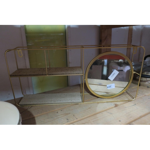 435 - MODERN SHELVING UNIT WITH MIRROR