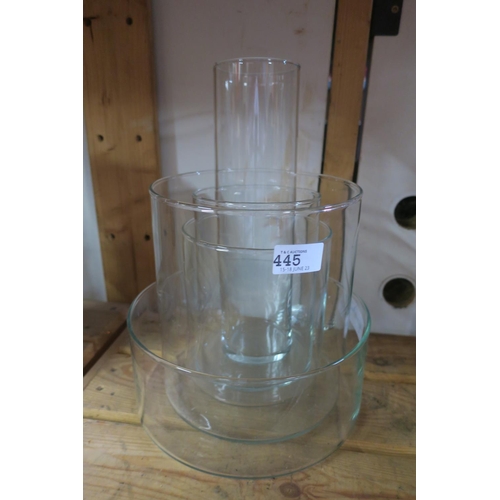 445 - SELECTION OF GLASS VASES