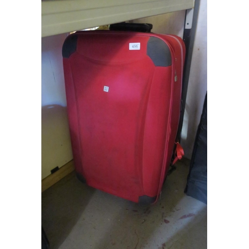 496 - SET OF RED SUITCASES