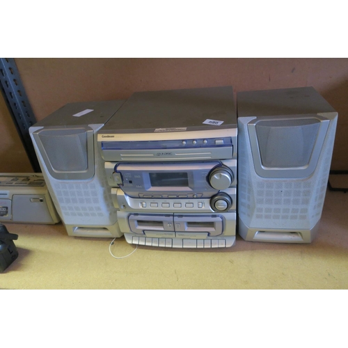 586 - GOODMANS SOUND SYSTEM WITH DOUBLE CASSETTE DECK