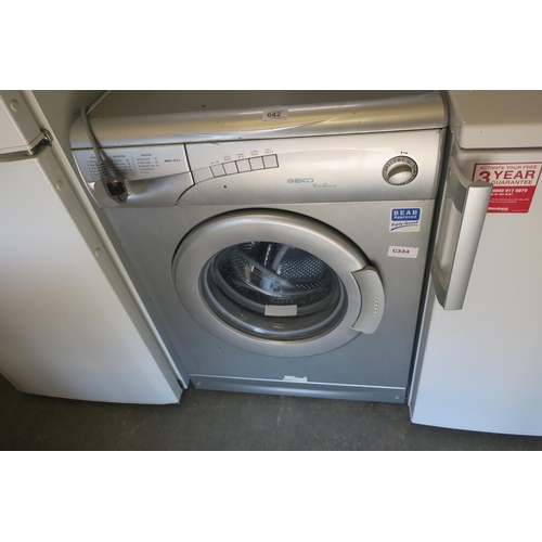 642 - SILVER BEKO WASHING MACHINE