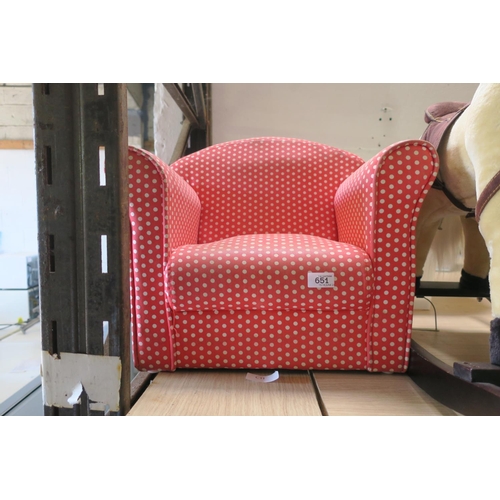 651 - CHILDS POLKADOT ARMCHAIR