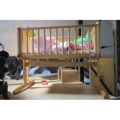 655 - WOODEN ROCKING CRIB