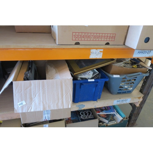 659 - HALF BAY OF HOUSEHOLD CLEARANCE ITEMS