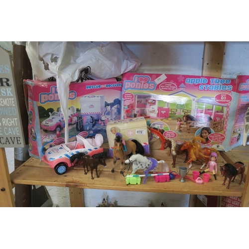 678 - SELECTION OF TOY PONIES AND ACCESSORIES