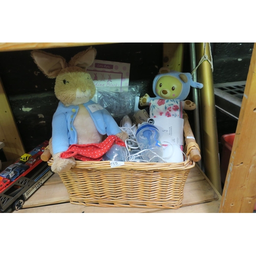 715 - BASKET OF BABY AND TODLER ITEMS