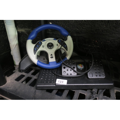 723 - PLAYSTATION STEERING WHEEL AND PEDAL