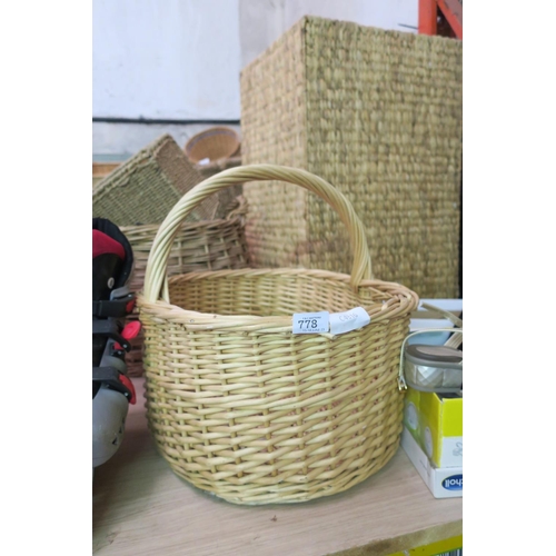 778 - WICKER SHOPPING BASKET