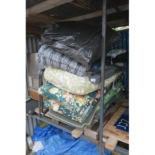 127 - BUNDLE OF RECLINER CUSHIONS AND FRAMES