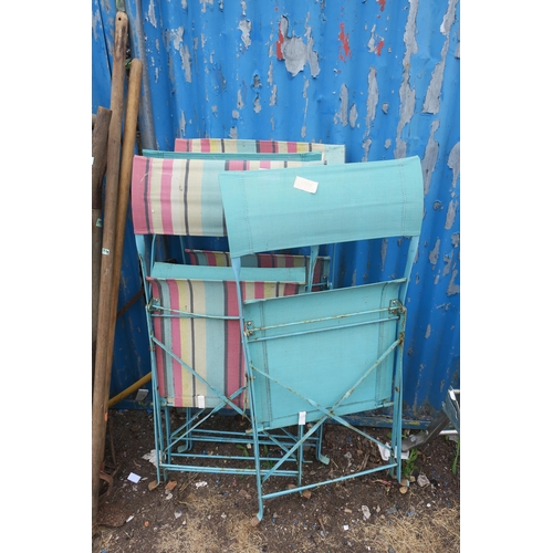 149 - 4 VINTAGE METAL FRAMED DECK CHAIRS