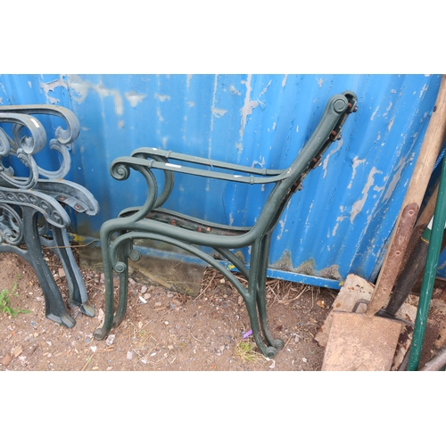 158 - PAIR OF METAL BENCH ENDS