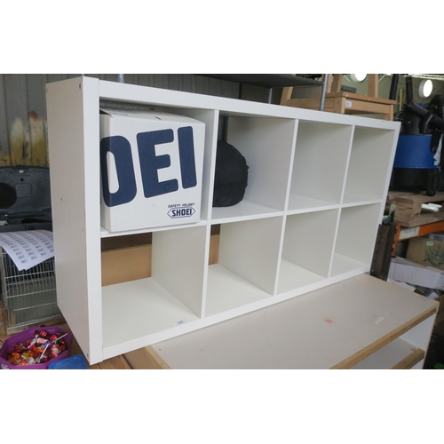 378 - WHITE COMPARTMENTAL STORAGE UNIT